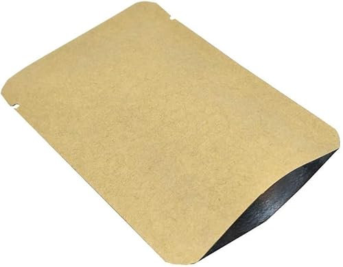 WACCOMT Pack 100 sacchetti in carta kraft con chiusura sottovuoto, pellicola Mylar per conservare alimenti con tacche da 10 x 15 cm