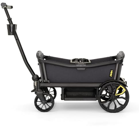Veer All-Terrain Cruiser XL | Premium Off-Road Wagon Stroller for Babies, Toddlers, and Kids | Push/Pull/Push-Along Steering for Uneven Terrain | JPMA Certified | Lightweight and Collapsible | 4 Seats