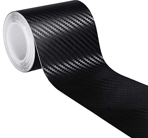 ZZLBZN Carbon Fibre Vinyl Wrap, 5cm*5m Roll Black Protective Film for Car Sticker Door Sill Protector, Universal Car Accessories 3D Effect