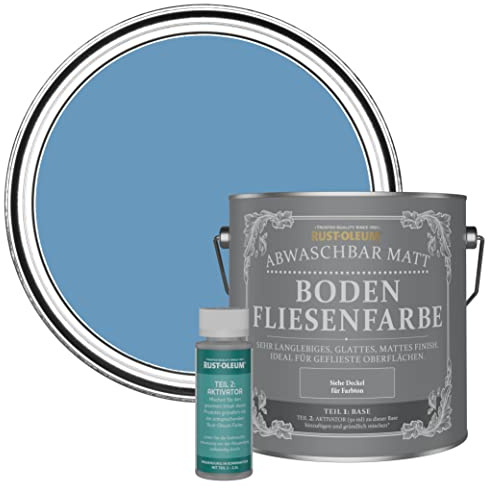 Rust-Oleum Blue Washable Matt Floor Tile Paint - Cornflower Blue 2.5L