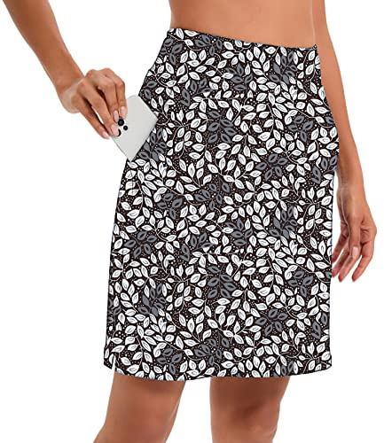 Timuspo Jupe avec short intérieur pour femme, longueur genou, taille haute, pour le sport, le tennis, le golf, la randonnée, XXL