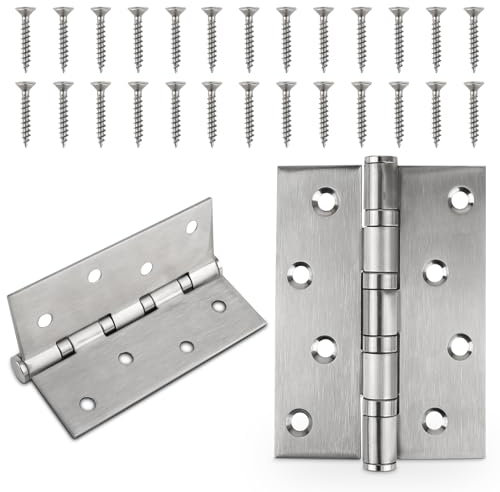 2 Stk Scharniere Edelstahl Türscharnier Außen Schwerlast Scharnier mit Kugellager 100*76*13mm Massiven Scharniere mit Schrauben Tür Schaniere Aussen Edelstahlscharnier für Tür,Fenster,Schrank,TierHaus