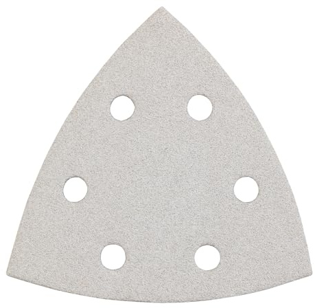kwb Schleifdreiecke 93 mm aus Korund mit Stearat-Beschichtung, Körnung 180, werkzeuglosem Wechsel, Vollkunstharz-Verleimung und verstärktem Papierträger für den mittelfeinen Schliff von Holz und Lack