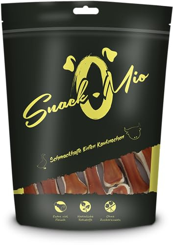 SnackOMio - Premium Kausnack für Hunde - Schmackhafte Enten Kauknochen, 120g, 1er Pack (1 x 0,12kg)