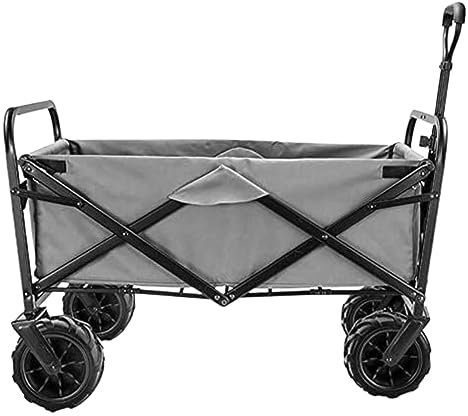 IRYZE Bollerwagen Faltbar Zusammenklappbarer Campingwagen, Zusammenklappbarer Stahlrahmen, Für Den Garten, Strand, Robuster Transportwagen Für Outdoor-Camping Gartenwagen