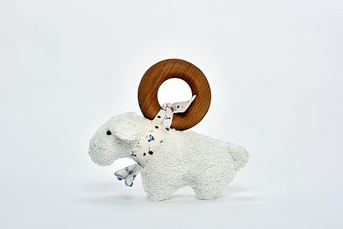 Käthe Kruse MINI Lamm Greifling I Motorikspielzeug für Kinder ab 0 Jahre I Kuscheltier, Rassel und Motorikspielzeug in einem