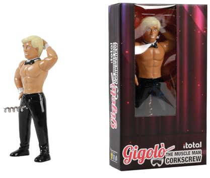I-TOTAL® - Gigolò Flaschenöffner – Lustiges & Originelles Design – Robuster Kapselheber Edelstahl – Witzige Geschenkidee für Männer & Frauen (Mann mit Fliege)