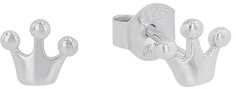 Prinzessin Lillifee Ohrstecker 925 Sterling Silber Mädchen Kinder Ohrschmuck, 0,5 cm, Silber, Krone, Kommt in Schmuck Geschenk Box, 2037931