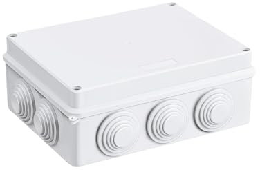 IP65 Waterproof Junction Box,ABS Outdoor Cable Enclosure Junction Boxes, Universal White Dustproof Weatherproof Electrical Project Box for Electronic Cable (White, 150 * 110 * 70mm)