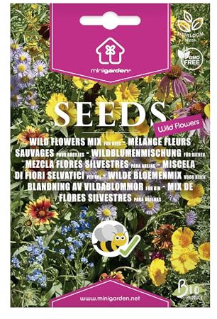 Selezione speciale di semi di fiori di campo per api di Minigarden - 10 g Mix di semi di piante annuali e perenni adatte alle api, fiori di campo per prati di apicoltura