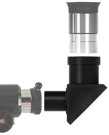 Adaptateur Diagonal 90°, Miroir Zénith 1,25 Pouce avec Lentille Entièrement Traitée et Capuchon Anti-Poussière pour Oculaire de Télescope 0,965 Pouce