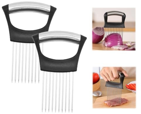 anneratteryer 2 Soporte Para Cortar Cebolla, Cebolla Cortadora De Papas Vegetales, Food Slice Assistant,Cortador De Cebollas Para Cortar Verduras, Tomate, Patata, Fruta, Carne, Utensilios De Cocina