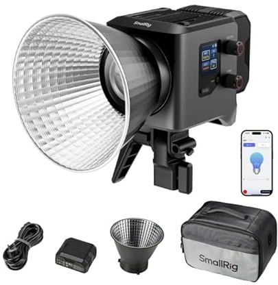 SMALLRIG RC 220D Pro 220W COB Video Light, Daylight Continuous Output Light 5600K, CRI 95+, Modular Body Design Bowens Mount Light, Support 3 Power Supply Methods, App Control for Photography - 4627