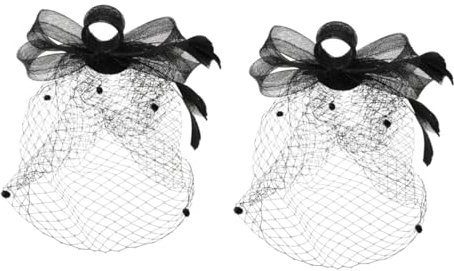 VALICLUD 2stücke Bridal Fascinator Hut Mit Schleier Und Federn Kopfschmuck-Accessoire Für Hochzeiten Teepartys Und Besondere Anlässe Verarbeitet Einfach Zu Tragen