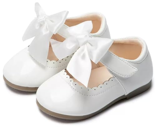 Toddler Girl Shoes Girls Mary Jane Flat Party Wedding Birthday School Casual Soft Flower Girl Dress Shoes White