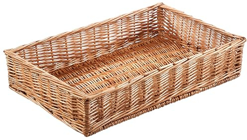 Kobolo Regalkorb TINA aus geflochtener Weide eckig 60x40x13 cm Braun