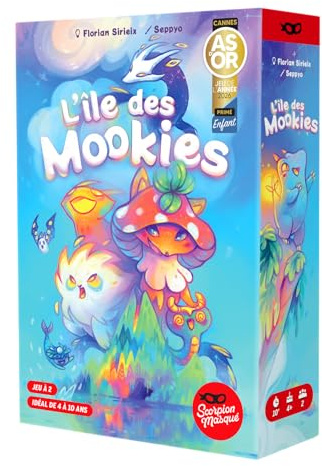 Blackrock Games L'île des Mookies – Jeu de Société Enfant – 2 Joueurs – Dès 4 Ans – Observation et Collection – As d'or Enfants 2026 - Édité par Le Scorpion Masqué –