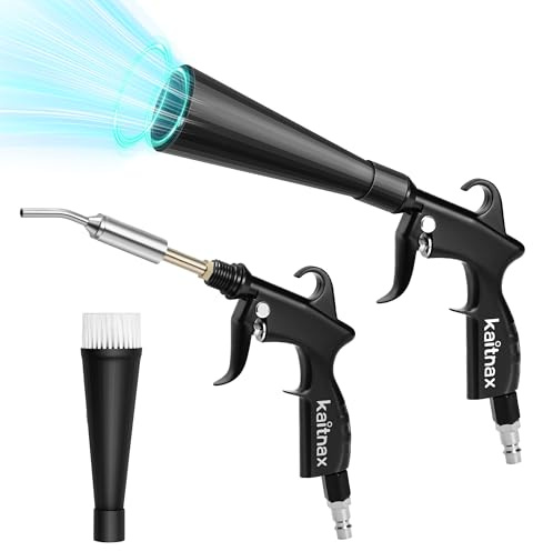 Kaitnax Dry Cleaning Gun Car Cleaning Air Blow Gun, High Pressure Car Interior Detailing Tool with Nozzle & Dusting Brush, Quickly Removes Dirt & Dust (Air Compressor Required)