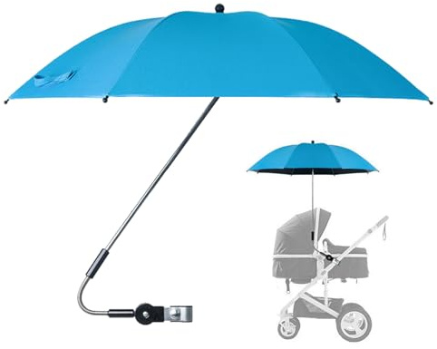 ZHUMCCY Sombrilla Carrito Bebe, Paraguas De Cochecito Para Bebés, 82cm Diámetro Sombrilla De Protección Solar Con Abrazadera Ajustable Para Cochecitos, Bicicletas, Sillas