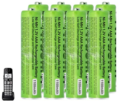 8 Stück NiMH Akku AAA 1,2V 1100mAh für Gigaset&Panasonic Schnurlostelefone | Wiederaufladbar AAA Batterien vorgeladen, niedrige Selbstentladung, 2500 Zyklen für Schnurlose Telefone