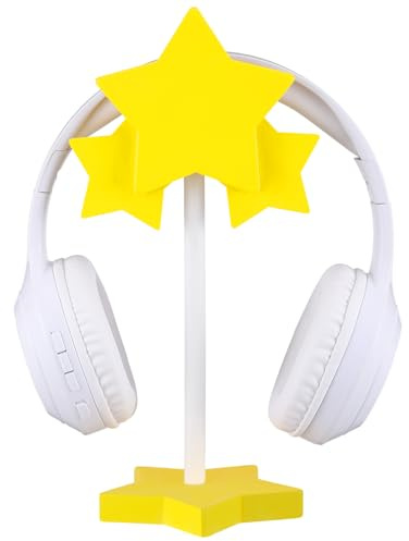 Kingdder Gamer Gifts for Teenage Girls Women Decorative Star Headphone Stand Cute Wood Headphone Decor for Gamer Room Office Desk Christmas Gaming Gifts for Girl Girlfriend Wife