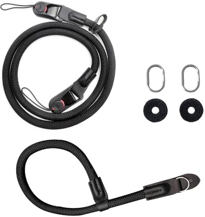 XFSRG Correas de Cámara Correa de Cuello o Hombro de Nailon Resistente con Rápido Hebilla de Liberación para DSLR sin Espejo Retro y Analógica (Negro)