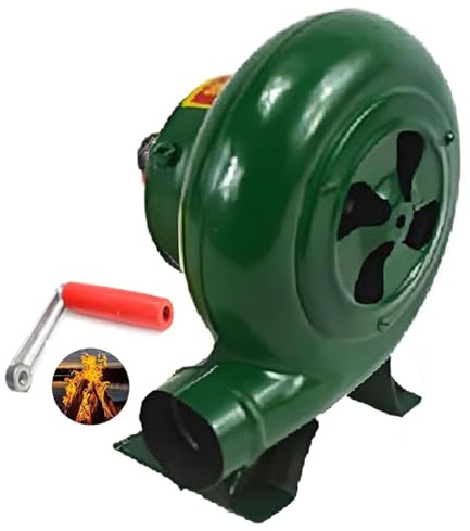Manuell grillfläkt, handvevfläkt, grillfläkt, grillkoltändare, för camping/picknick/utomhusaktiviteter (300 W)