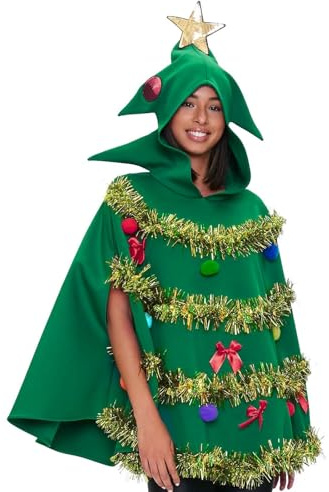 Generisch Disfraz de árbol de Navidad para mujer, disfraz de árbol de Navidad, disfraz de árbol de Navidad, disfraz de árbol de Navidad, vestido para fiesta de cosplay