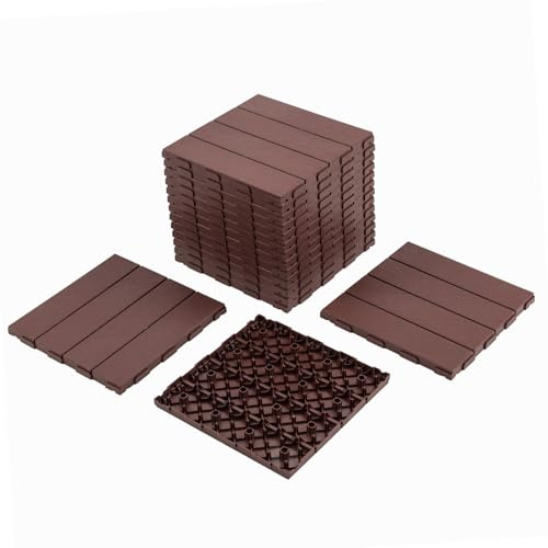 Piastrelle per pavimenti compositi Piastrelle da giardino Lastre per pavimenti in plastica Pavimento decorativo per esterni B 30 * 30 * 2cm