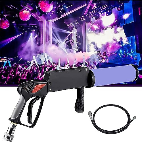 Machine à fumée CO2 à confettis, pistolet à fumée portable, effets DJ, éclairage LED RGB et tuyau de 3 m, pour DJ, soirées disco, bars et mariages.