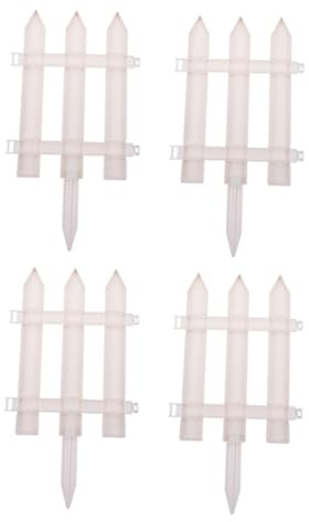 BCOATH 4ensembles Clôture de Jardin Blanche Plastique Barrière Anti-animaux pour Parterres de Fleurs et Aménagement Paysager