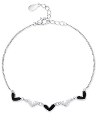 Epinki 14K 585 Weißgold Armband Damen, Kette Herz Armreifen Frau, Armreif Au585 Gold Echtgold Schmuck, 20+3CM