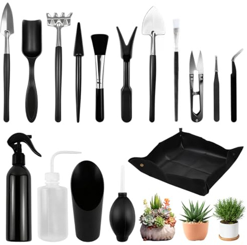 Bonsai Werkzeug Set 16 Stück, Bonsai Starter Kit, Bonsai Set Starter Kit Werkzeug, Garden Tool, Mini Garden Tools Set, Bonsai Werkzeug for Indoor Plants and Professional Bonsai Breeding