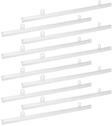 Housoutil 10pcs PVC Poster Hanging Rods with Hooks 40cm Poster Rail Bars for Supermarket and Mall Display Scroll Hangers for Painting and Advertising