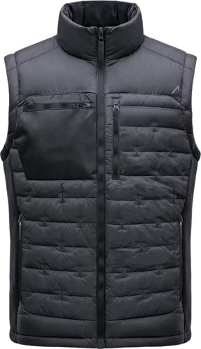 ACE Constructor Gilet da lavoro da uomo - con collo in pile e 4 tasche per il lavoro - gilet caldo da uomo - Nero - XL