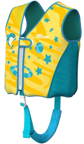 Chaleco Natacion Niño 2 a 3 Años, Probado por TÜV, Neopreno Chaleco Niño Piscina con Sistema de Flotación Ajustable de 8 Paneles, Correas de Seguridad Ajustables - S (15-19 kg)