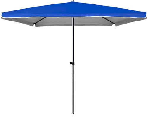 Genérico Sombrilla de Jardín 200 × 200 cm, 220 × 180 cm, Altura Regulable, Sombrilla Rectangular para Patio, Balcón, Terraza, Cafetería, Piscinas y Balcones(Blue,2.0x2.0m/6.6x6.6ft)