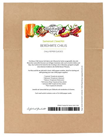 Peperoncini famosi - set di semi con 6 varietà classiche piccanti