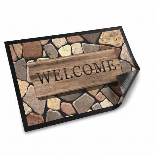 Tappetino 40x60 cm – Tappetino antisporco per interni ed esterni, antiscivolo con elevata capacità di assorbimento – design versatili, ideale per porta d'ingresso, zona d'ingresso, corridoio e balcone