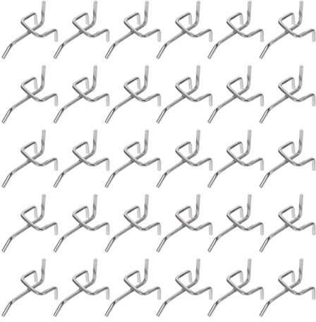DOITOOL 50 Pezzi Ganci per Pannelli Forati, Ganci in Metallo per Pannelli Forati, Accessori per Pannelli Forati, per Espositori da Parete, Negozi di Supermercati (5 x 2,5 cm)