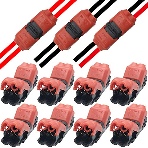 Low Voltage Wire Connectors, CTRICALVER 2 Pin 2 Way H Shape Quick Splice Solderless Electrical Wire Terminals for0.35-0.5mm²(20/22 AWG) Cable Wire (8pcs)