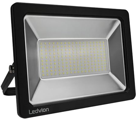 Ledvion - LED Flutlicht, 150 Watt, LED Flutlicht, 6500K, 12500 Lumen, IP65 Wasserdicht, Mit Schnellanschluss