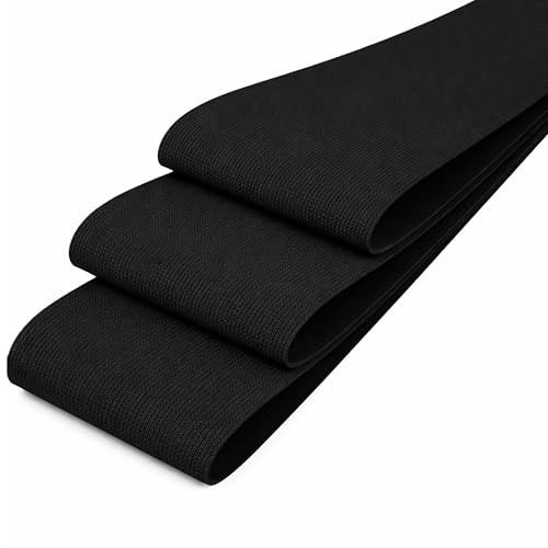 Trimming Shop Banda elástica plana ancha 75mm - 1 metro - elástico para ropa, cinturilla, costura y manualidades de bricolaje - Negro