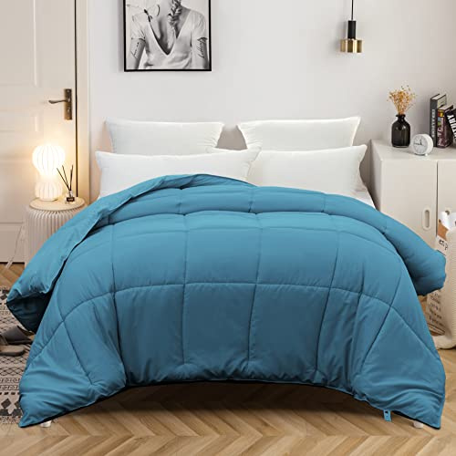 MOHAP Couette 220x240cm 4 Saisons Légère 450g/m² Hypoallergénique Toutes Saisons Lac Bleu Réversible 2 Personnes Edredon