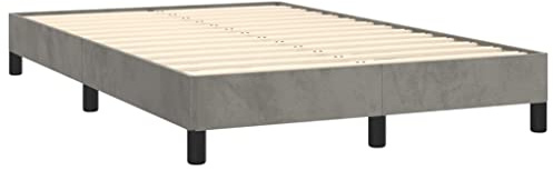 vidaXL Polsterbett, Bett Bettgestell mit Lattenrost, Schlafzimmerbett Doppelbett mit Stützbeinen, Bettrahmen Schlafzimmermöbel, Hellgrau 120x200cm Samt