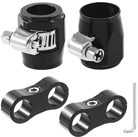 Swpeet 5Pcs 10AN Gummischlauch Stecker mit Rohrschellen und Schlauchtrenner Klemme Sortiment Kit, einschließlich Schraubenschlüssel und Schlauchfinisher mit Schraubband