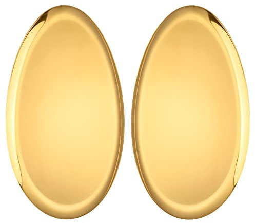 Mehrzwecktablett aus Edelstahl in Olivenform, Aufbewahrungstablett, Serviertablett, Dekorationstablett, Ausstellungstablett. Länge 32 cm und maximale Breite 24 cm. Goldfarben. 2 Stück