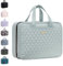 EVERFUN Hängende Reise-Kulturtasche für Frauen, große Make-up-Kosmetiktasche mit 4 Fächern, wasserabweisend, vollständig geöffnet, Handgepäck-Dopp Kit für Reisezubehör (Mintgrün, Groß)