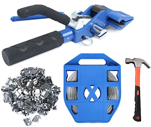 U.S. Solid Kit de cerclage métallique manuelle – Pince à feuillard acier inoxydable, 19 x 0,7 mm x 30 m, inclut 100 boucles Ear-Lokt, 1 marteau pour palettes