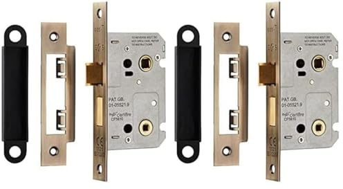 Carlisle Brass BAE5025 EASI-T Bathroom Lock Residential, Antique Brass, 64 mm (Pack of 2)